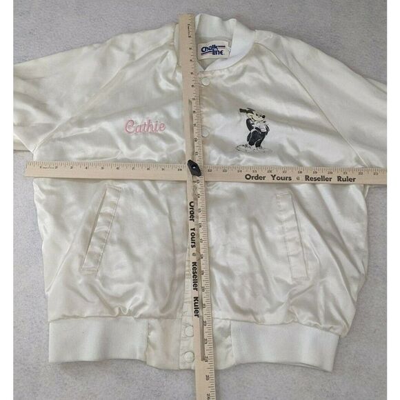 Walt Disney Mickey Mouse Chalk Line Satin Bomber Jacket Large 1987 Sixty Years - Picture 9 of 12